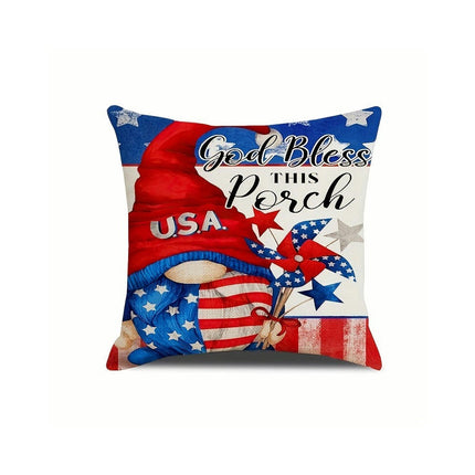 4th of July Pillow Covers Decorative Throw Pillowcase Independence Day Cushion Cover for Sofa-B