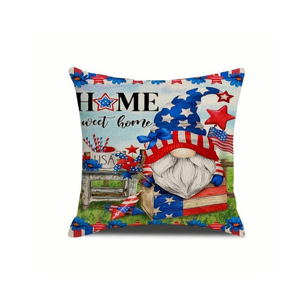 4th of July Pillow Covers Decorative Throw Pillowcase Independence Day Cushion Cover for Sofa-B