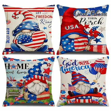 4th of July Pillow Covers Decorative Throw Pillowcase Independence Day Cushion Cover for Sofa-B