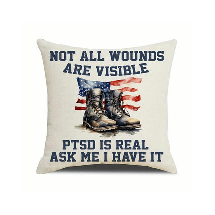 4th of July Pillow Covers Decorative Throw Pillowcase Independence Day Cushion Cover for Sofa-C