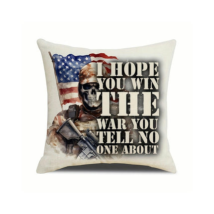 4th of July Pillow Covers Decorative Throw Pillowcase Independence Day Cushion Cover for Sofa-C