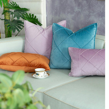 Modern Velvet Throw Pillow Cover Soft Decorative Square Pillow Cover Cushion Covers, Home Decor for Sofa-A