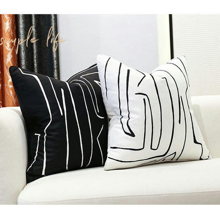 Throw Pillow Covers Striped Cushion Cases Luxury Pillow Covers Decorative Pillowcase for Car Home Decor-A