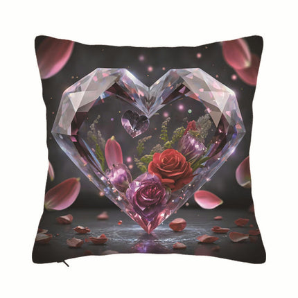 Love Decorative Throw Pillow Cover Valentine's Day Love Hearts Pillow Case Square Cushion Cover for Sofa Bed