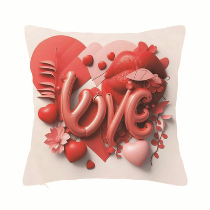 Love Decorative Throw Pillow Cover Valentine's Day Love Hearts Pillow Case Square Cushion Cover for Sofa Bed