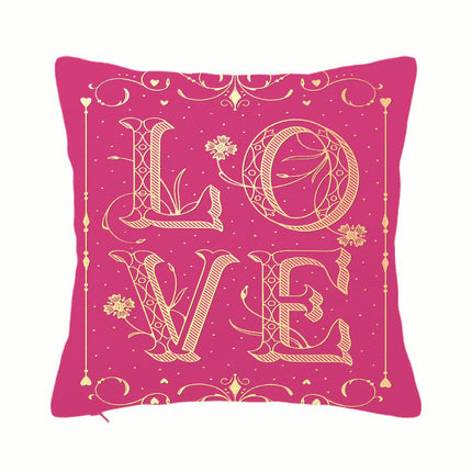 Love Decorative Throw Pillow Cover Valentine's Day Love Hearts Pillow Case Square Cushion Cover for Sofa Bed