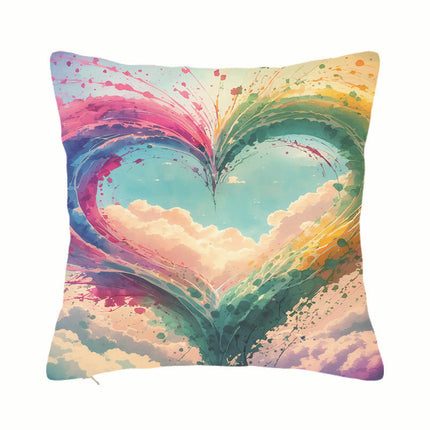 Love Decorative Throw Pillow Cover Valentine's Day Love Hearts Pillow Case Square Cushion Cover for Sofa Bed