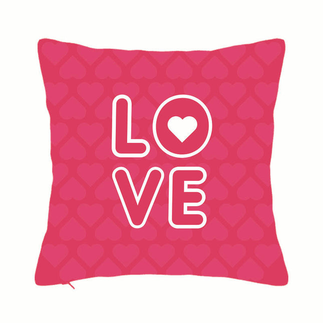 Love Decorative Throw Pillow Cover Valentine's Day Love Hearts Pillow Case Square Cushion Cover for Sofa Bed