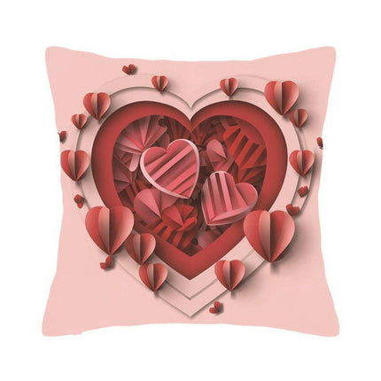 Love Decorative Throw Pillow Cover Valentine's Day Love Hearts Pillow Case Square Cushion Cover for Sofa Bed