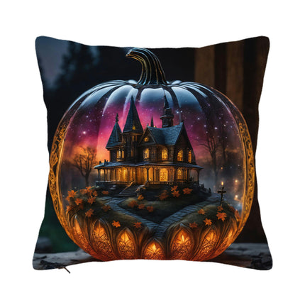 Moon Pillowcase Halloween Decorative Square Throw Pillow Cover Cushion Case for Couch Bed Home Decor