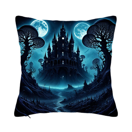 Moon Pillowcase Halloween Decorative Square Throw Pillow Cover Cushion Case for Couch Bed Home Decor