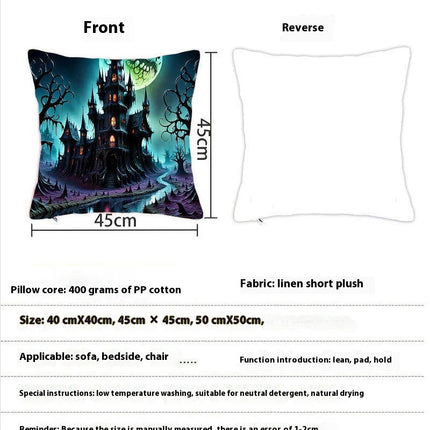 Moon Pillowcase Halloween Decorative Square Throw Pillow Cover Cushion Case for Couch Bed Home Decor