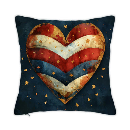 Independence Day Heart Throw Pillow Cover Decorative Pillow Case Home Decor Square Pillowcase