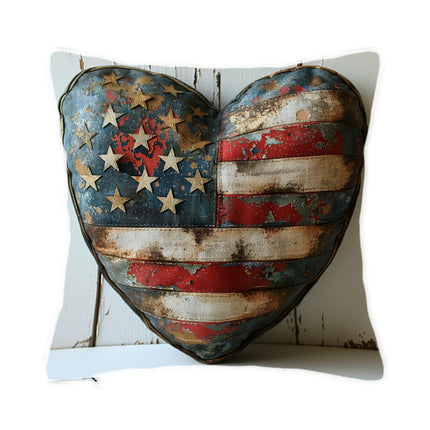 Independence Day Heart Throw Pillow Cover Decorative Pillow Case Home Decor Square Pillowcase