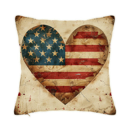 Independence Day Heart Throw Pillow Cover Decorative Pillow Case Home Decor Square Pillowcase