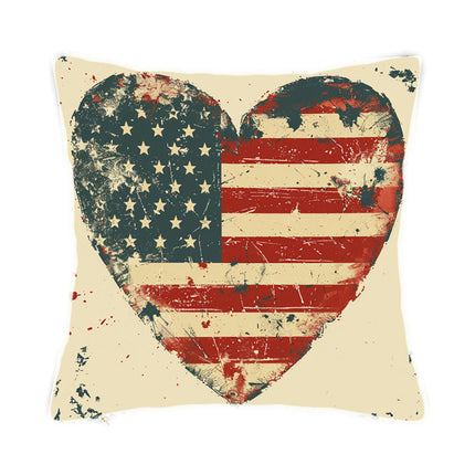 Independence Day Heart Throw Pillow Cover Decorative Pillow Case Home Decor Square Pillowcase