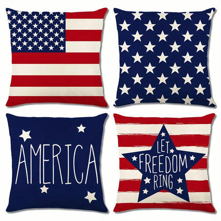 Independence Day Throw Pillow Cover Decorative Pillow Case Home Decor Square 4Th of July Pillowcase