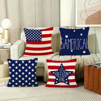 Independence Day Throw Pillow Cover Decorative Pillow Case Home Decor Square 4Th of July Pillowcase