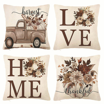 Flower Truck Throw Pillow Covers Outdoor Decorative Cushion Cover Square Pillow Case Home Decor