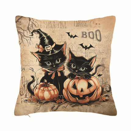 Cat Halloween Throw Pillow Covers Soft Decorative Cushion Cover Square Pillow Case For Home Decor