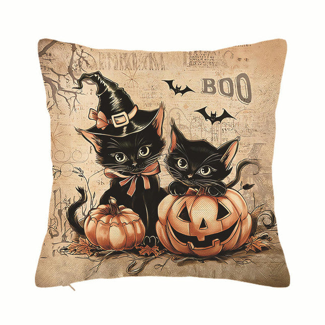 Cat Halloween Throw Pillow Covers Soft Decorative Cushion Cover Square Pillow Case For Home Decor