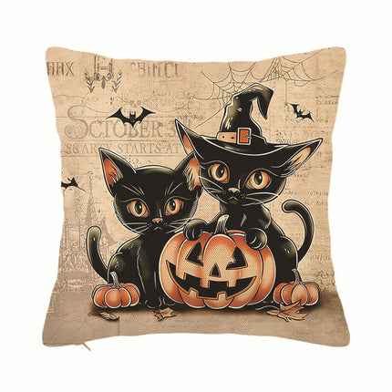 Cat Halloween Throw Pillow Covers Soft Decorative Cushion Cover Square Pillow Case For Home Decor