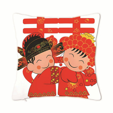 Wedding Throw Pillow Covers Red Cushion Covers Pillow Cases for Outdoor Couch Sofa Decoration