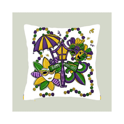 Mardi Gras Pillow Covers for Home Decor Throw Pillows Decorative Cushion Cases Mardi Gras Decorations