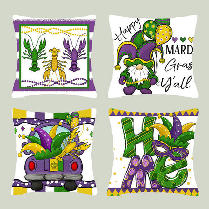 Mardi Gras Pillow Covers for Home Decor Throw Pillows Decorative Cushion Cases Mardi Gras Decorations