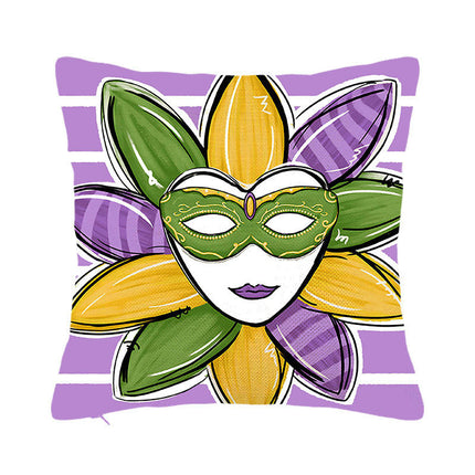 Mardi Gras Pillow Covers for Home Decor Throw Pillows Decorative Cushion Cases Mardi Gras Decorations