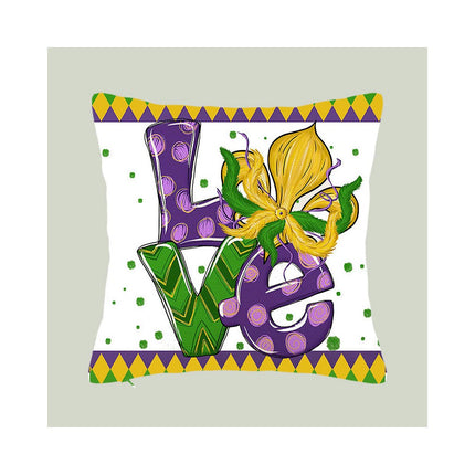 Mardi Gras Pillow Covers for Home Decor Throw Pillows Decorative Cushion Cases Mardi Gras Decorations