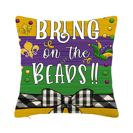 Mardi Gras Pillow Covers for Home Decor Throw Pillows Decorative Cushion Cases Mardi Gras Decorations