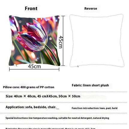 Floral Decorative Throw Pillow Covers Tulip Flower Pillows Case ,Cushion Covers for Home Decor