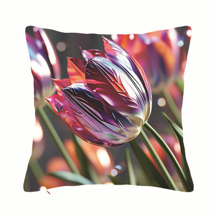 Floral Decorative Throw Pillow Covers Tulip Flower Pillows Case ,Cushion Covers for Home Decor