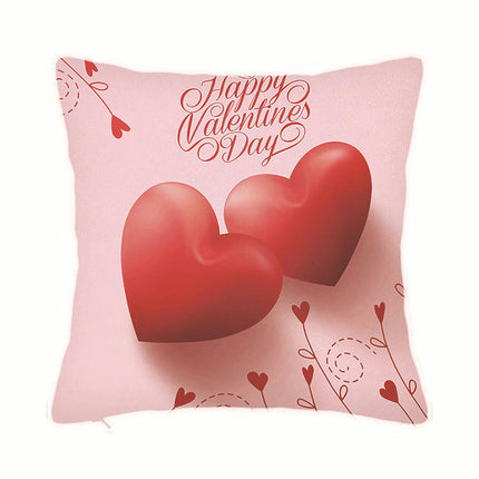 Valentine's Day Pillow Covers Red Decorative Throw Pillow Covers Heart Square Cushion Cases for Bedroom