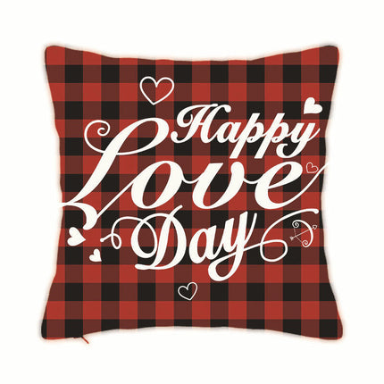 Valentine's Day Pillow Covers Red Decorative Throw Pillow Covers Heart Square Cushion Cases for Bedroom