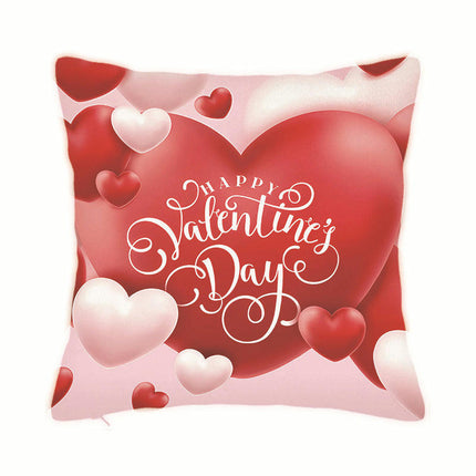 Valentine's Day Pillow Covers Red Decorative Throw Pillow Covers Heart Square Cushion Cases for Bedroom