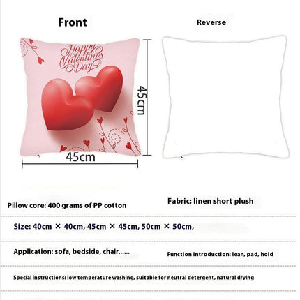 Valentine's Day Pillow Covers Red Decorative Throw Pillow Covers Heart Square Cushion Cases for Bedroom