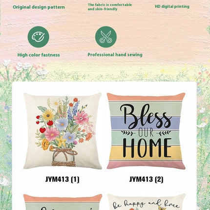 Zipper Throw Pillow Covers Flowers Decorative Pillowcases Home Decor Square Floral Pillow Case