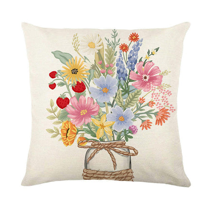 Zipper Throw Pillow Covers Flowers Decorative Pillowcases Home Decor Square Floral Pillow Case