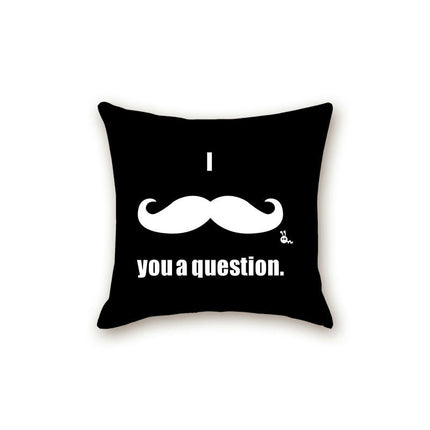 Black Pillow Cover with Letter Decorative Square Throw Cushion Case for Bed Sofa Couch Pillowcase