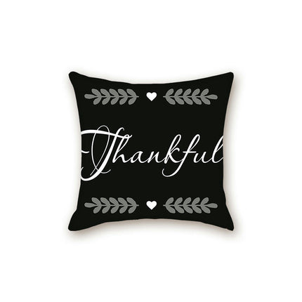 Black Pillow Cover with Letter Decorative Square Throw Cushion Case for Bed Sofa Couch Pillowcase