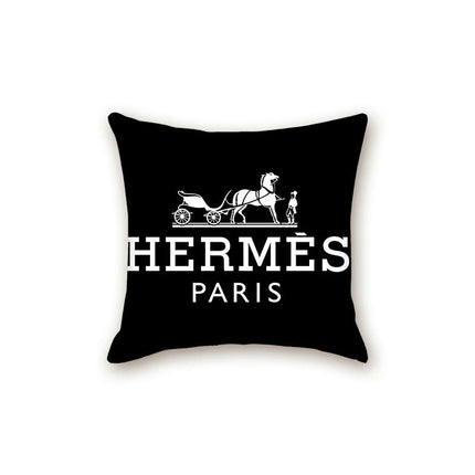 Black Pillow Cover with Letter Decorative Square Throw Cushion Case for Bed Sofa Couch Pillowcase