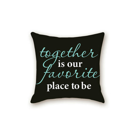 Black Pillow Cover with Letter Decorative Square Throw Cushion Case for Bed Sofa Couch Pillowcase