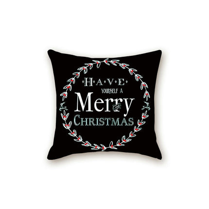 Black Pillow Cover with Letter Decorative Square Throw Cushion Case for Bed Sofa Couch Pillowcase