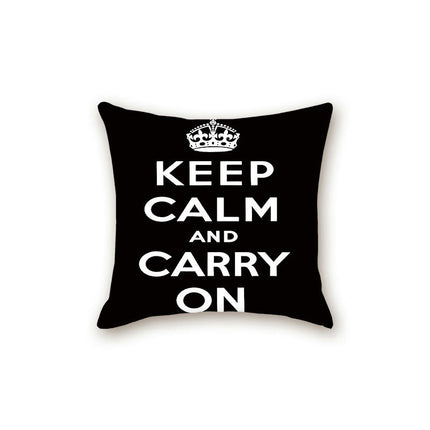 Black Pillow Cover with Letter Decorative Square Throw Cushion Case for Bed Sofa Couch Pillowcase