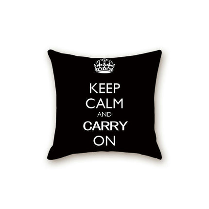 Black Pillow Cover with Letter Decorative Square Throw Cushion Case for Bed Sofa Couch Pillowcase