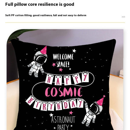 Black Pillow Cover with Letter Decorative Square Throw Cushion Case for Bed Sofa Couch Pillowcase