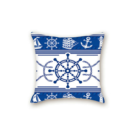 Throw Cushion Cover Case Blue and White Porcelain Decorative Pillow Cover Square Pillow Case for Couch