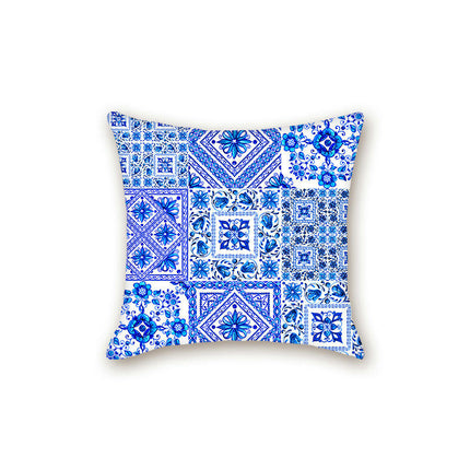 Throw Cushion Cover Case Blue and White Porcelain Decorative Pillow Cover Square Pillow Case for Couch